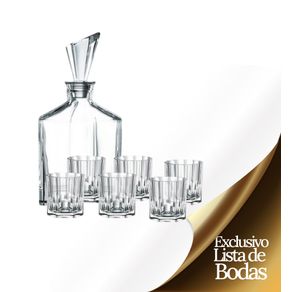 Botellon 0.75 Lt + 6 Vasos Cortos Aspen Setx7 Nachtmann